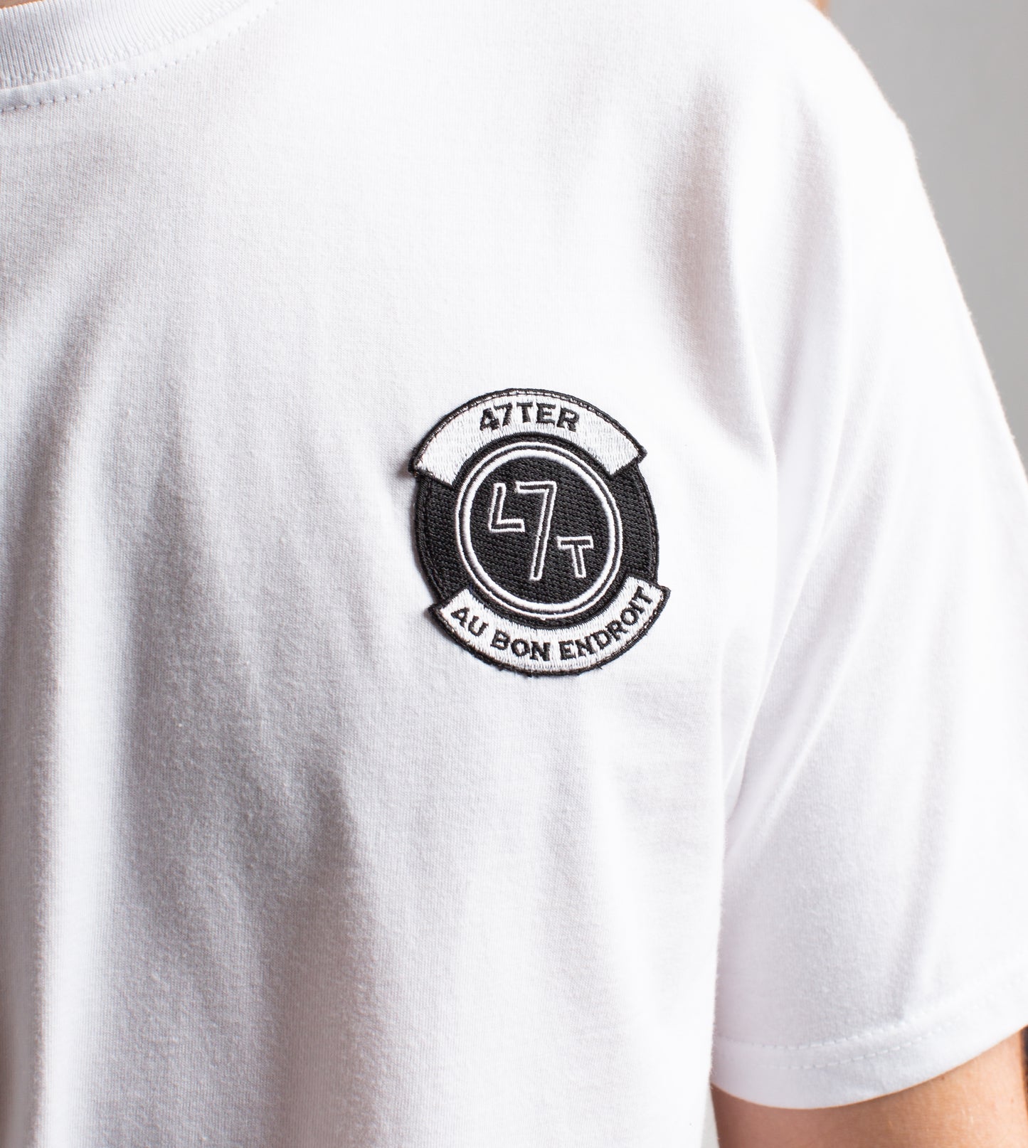 T-shirt "Au bon endroit" Blanc