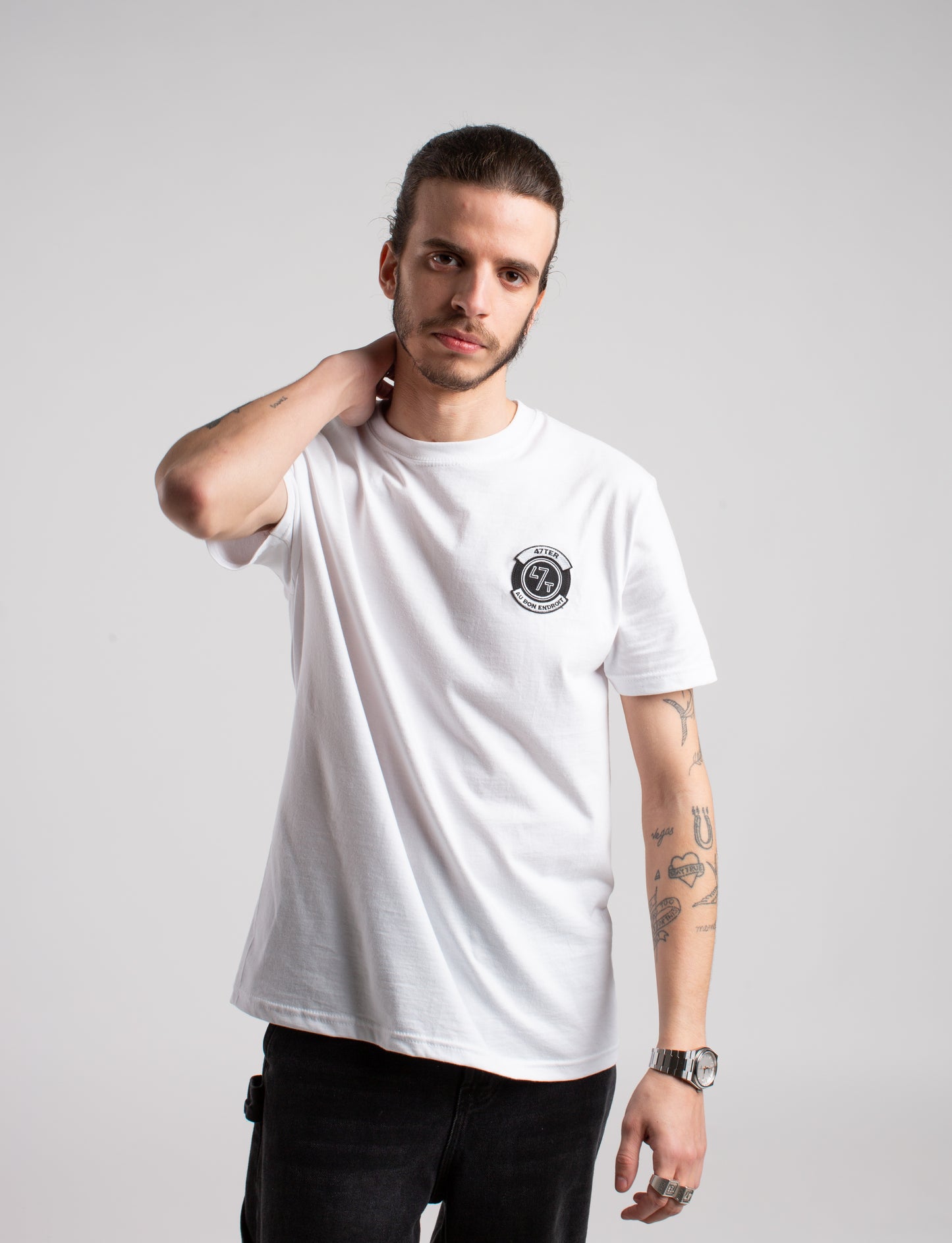 T-shirt "Au bon endroit" Blanc