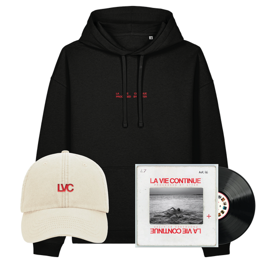 HOODIE NOIR EXCLU LVC + CASQUETTE LVC + VINYLE